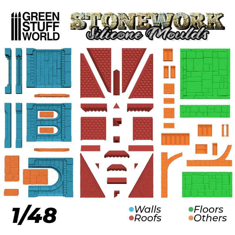 Green Stuff World: Silicone Molds - 1:48 scale Stonework Set | Buy Online from The Home Crafters