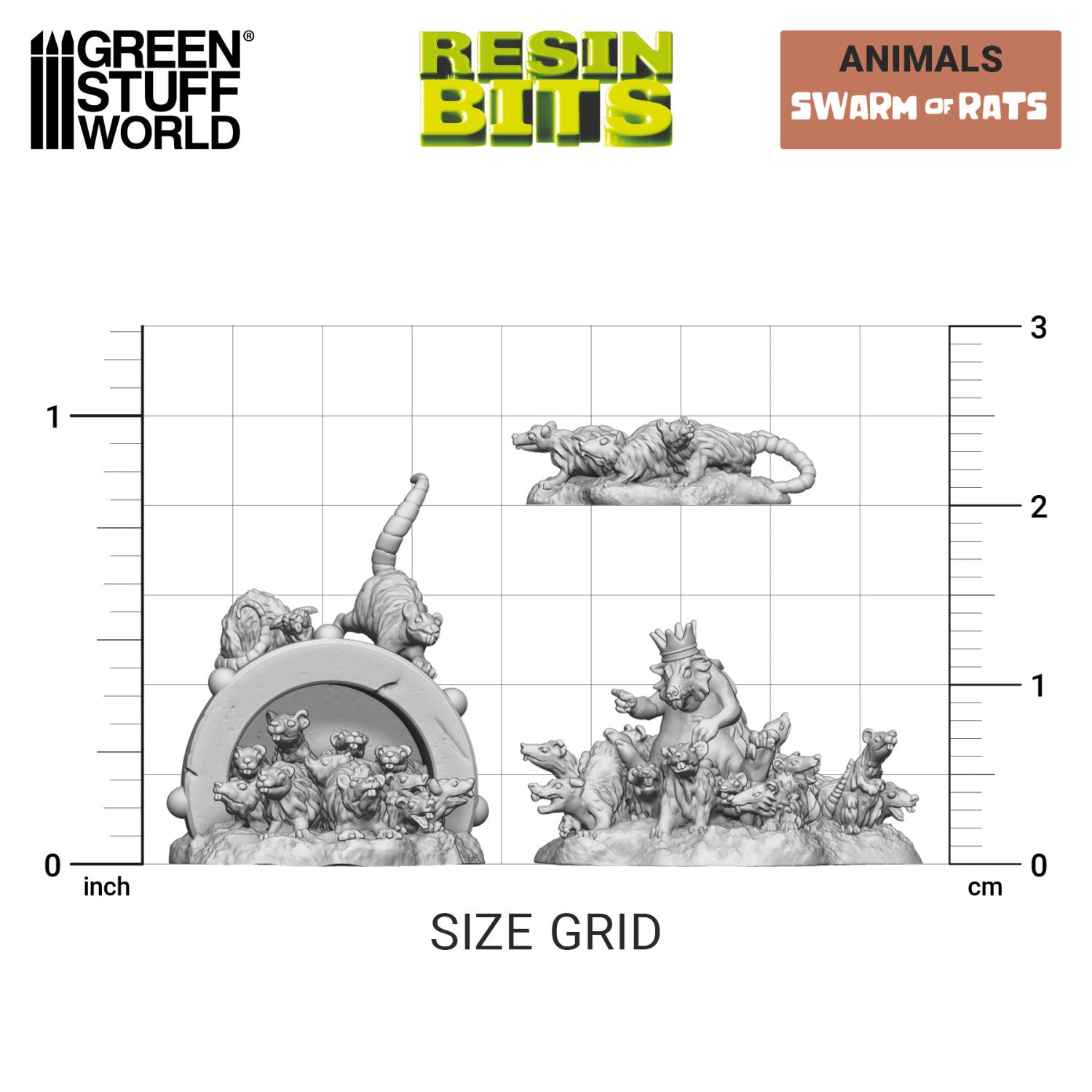 Resin Bits: Animals - 1:48-1:35 Swarm of Rats - 12pc | Buy Online from The Home Crafters