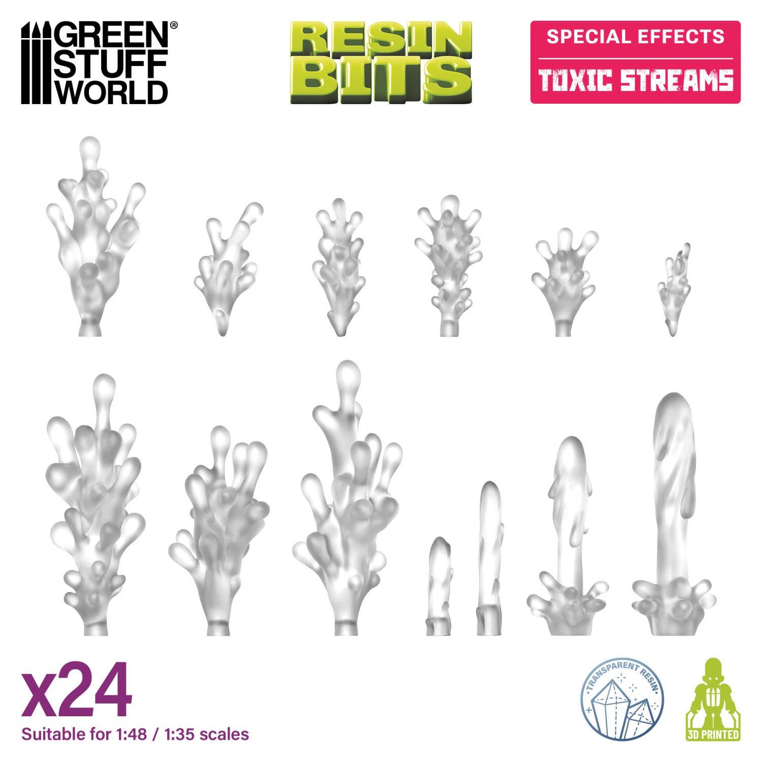 Resin Bits: Special Effects - 1:48-1:35 Toxic Streams - 24pc | Buy Online from The Home Crafters