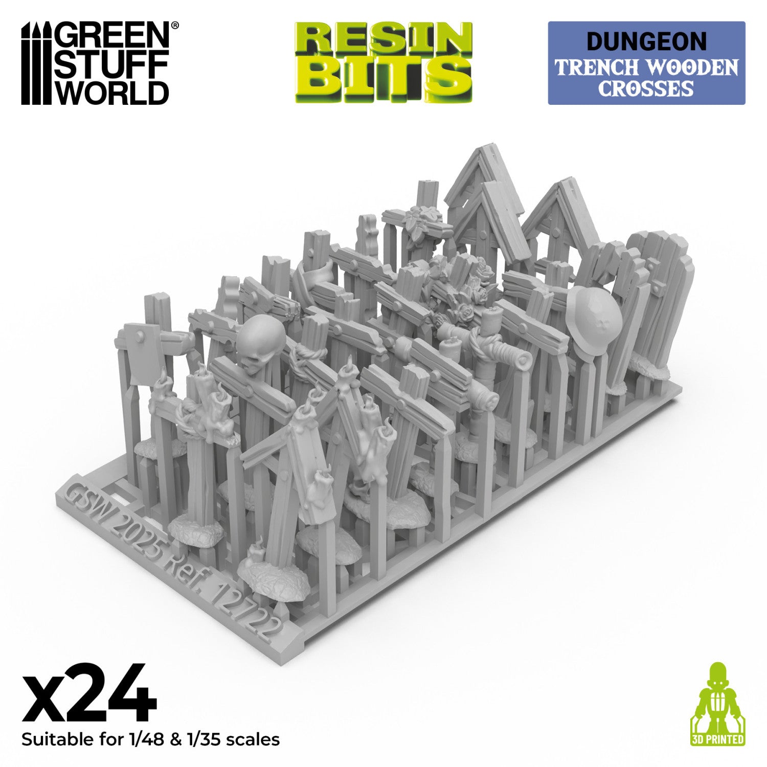 Resin Bits: Dungeons & Fantasy - 1:48-1:35 Trench Wooden Crosses - 24pc | Buy Online from The Home Crafters