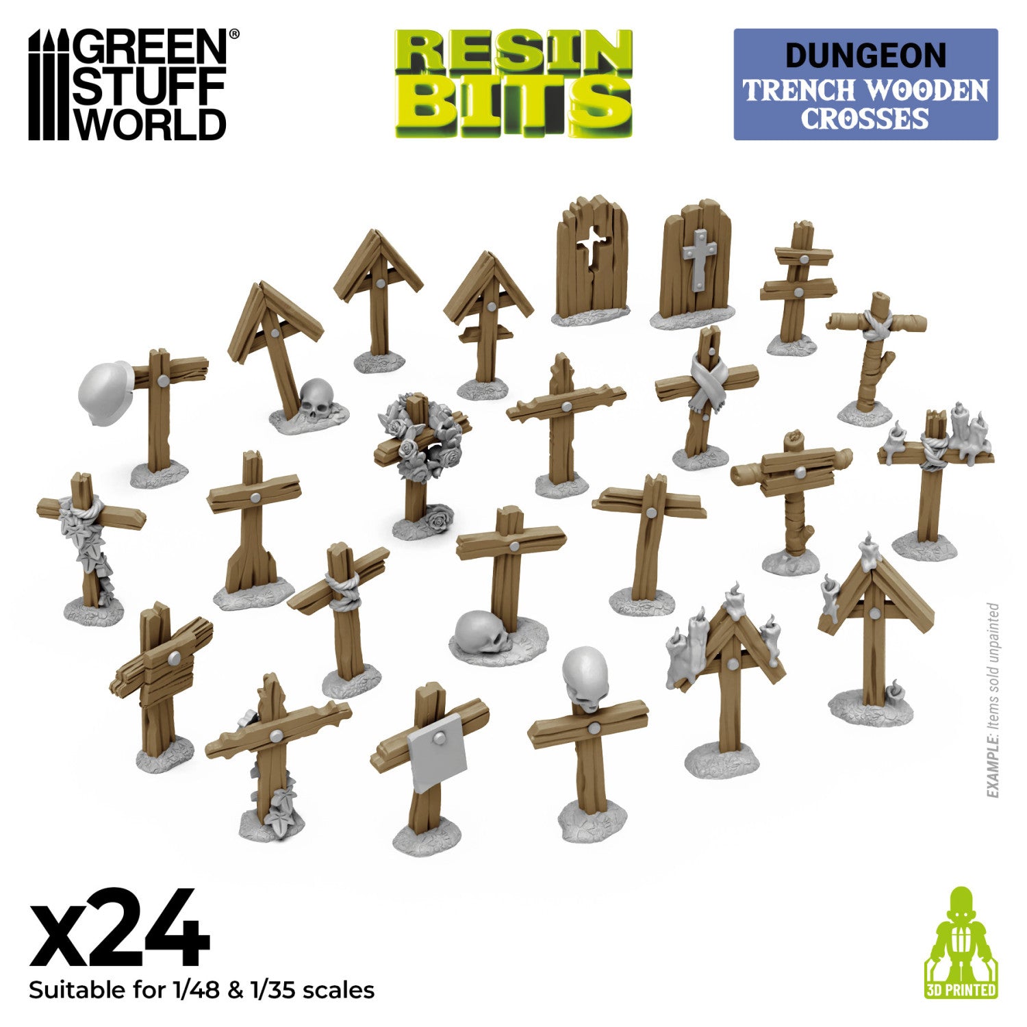 Resin Bits: Dungeons & Fantasy - 1:48-1:35 Trench Wooden Crosses - 24pc | Buy Online from The Home Crafters