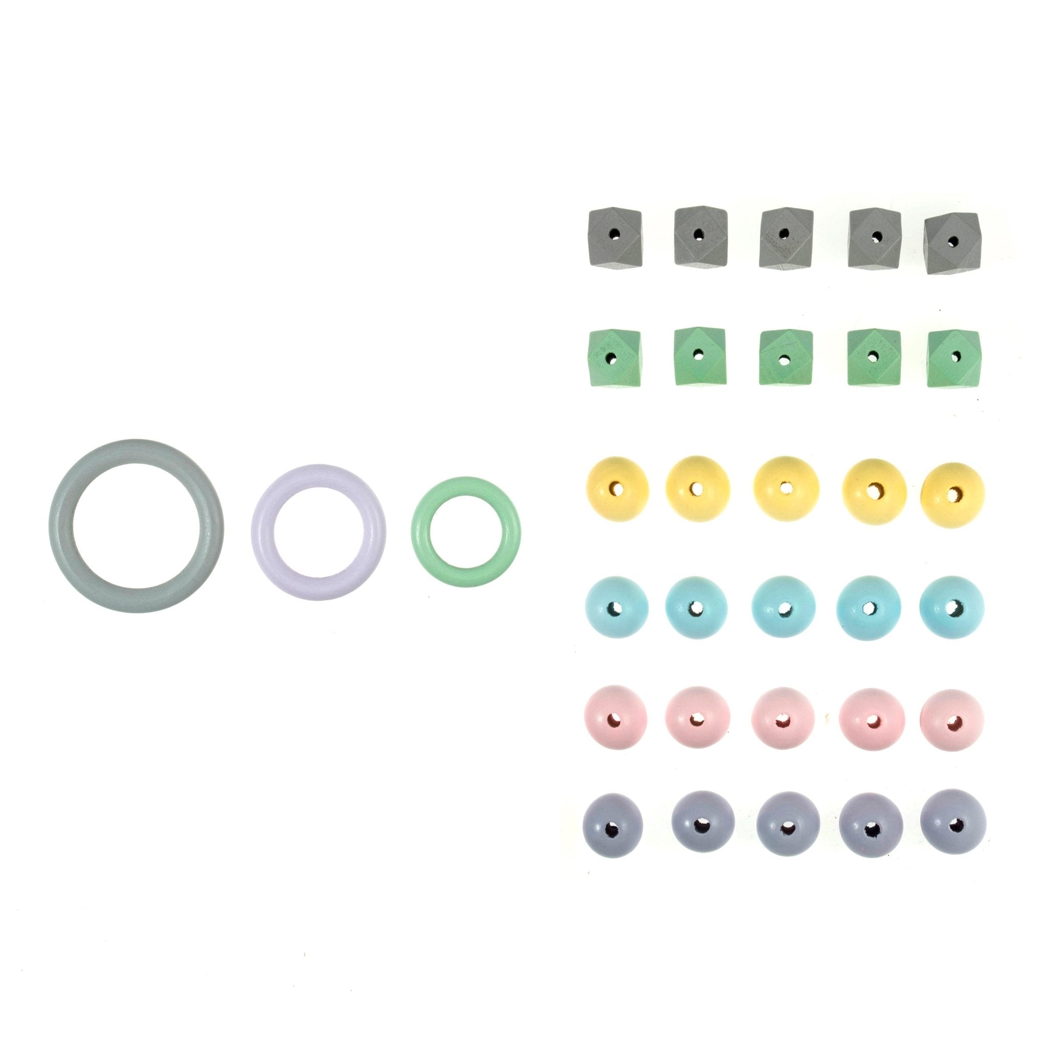 Trimits Coloured Wooden Craft Accessories Pack - 33 pieces | Buy Online from The Home Crafters