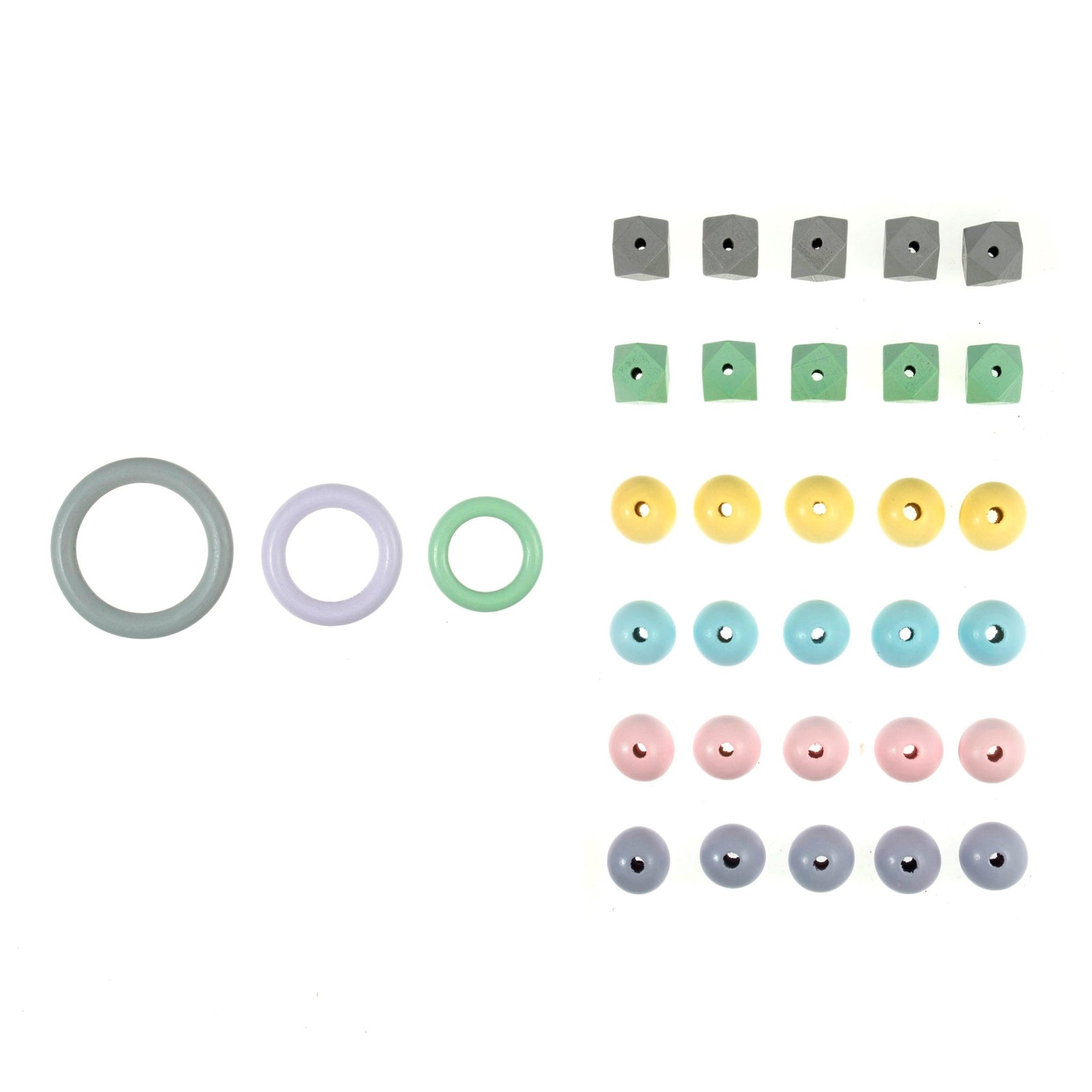Trimits Coloured Wooden Craft Accessories Pack - 33 pieces | Buy Online from The Home Crafters
