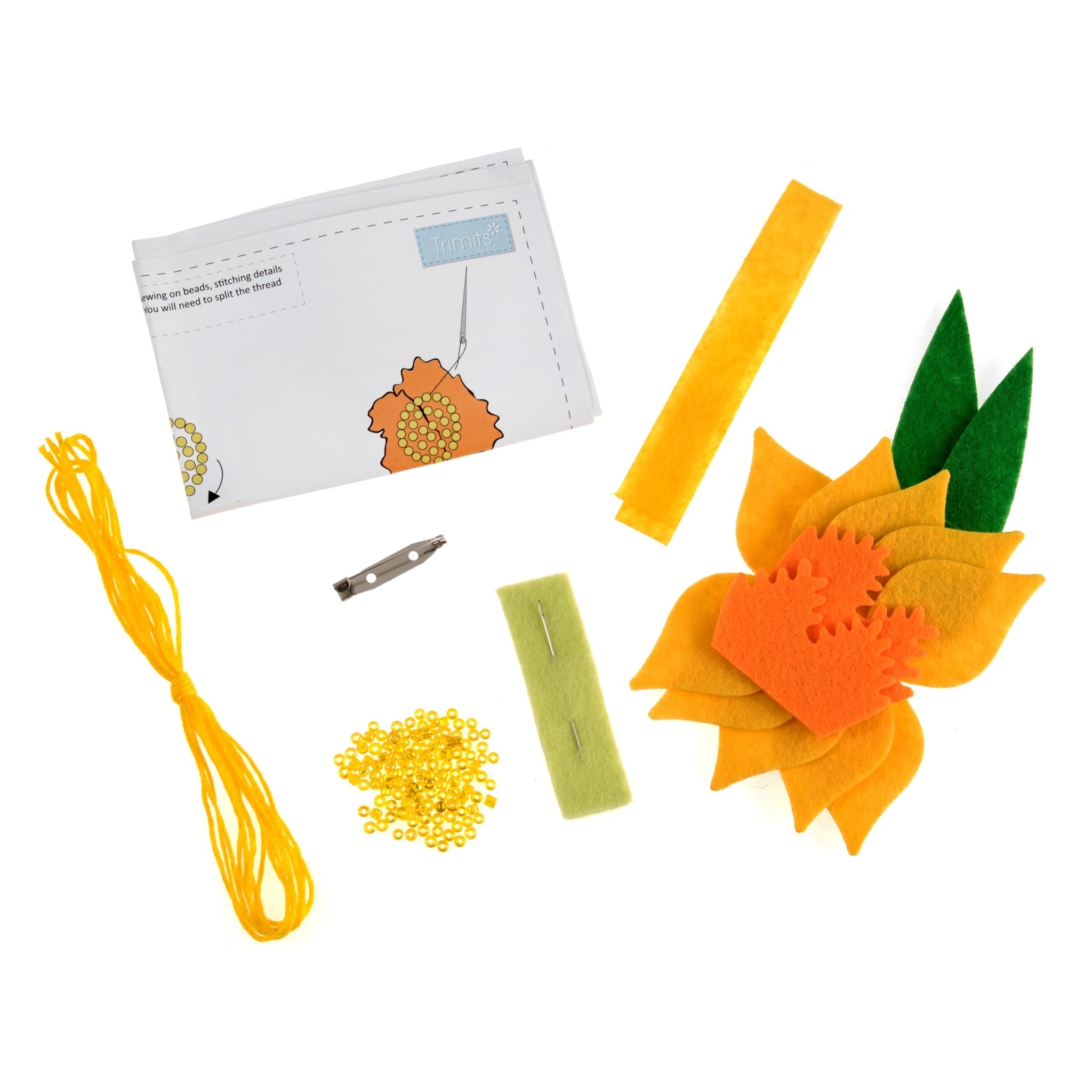 Trimits Felt Decoration Kit: Daffodil Brooch | Buy Online from The Home Crafters