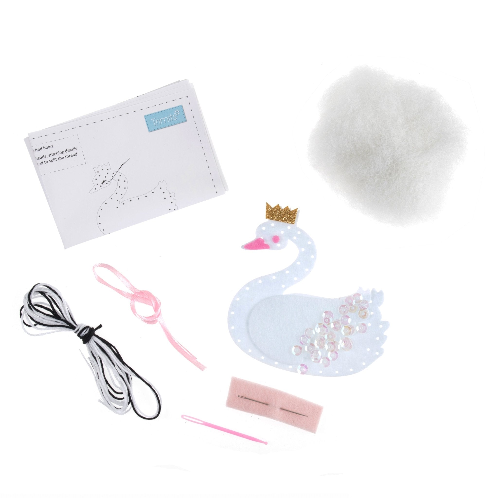 Trimits Felt Decoration Kit: Swan with Crown | Buy Online from The Home Crafters