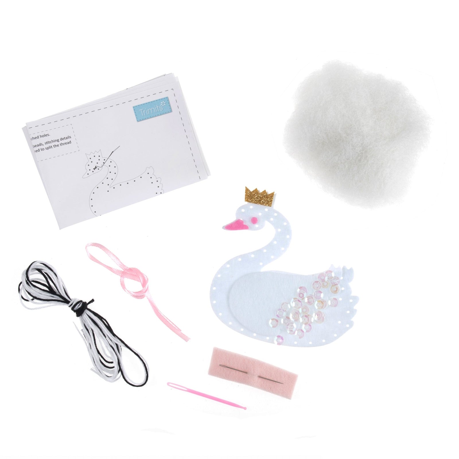 Trimits Felt Decoration Kit: Swan with Crown | Buy Online from The Home Crafters