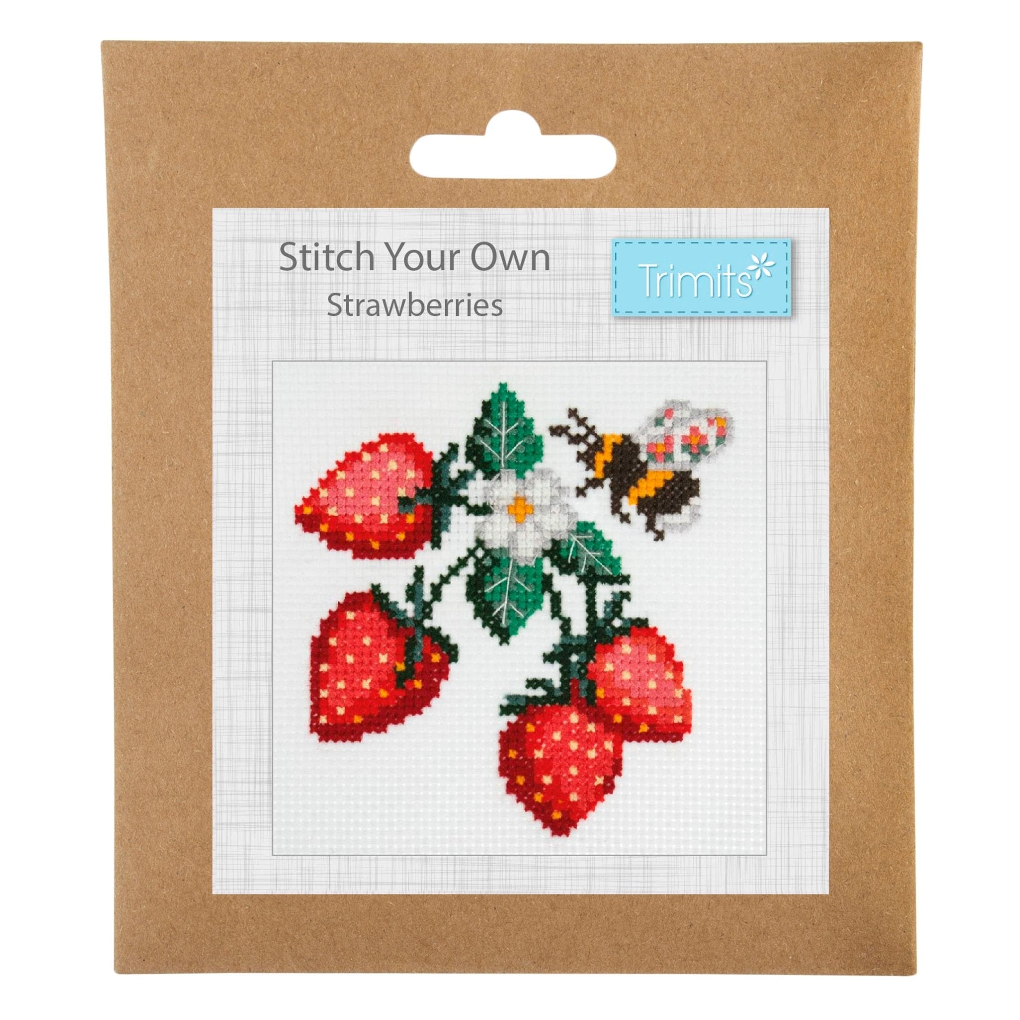 Trimits Mini Counted Cross Stitch Kit: Strawberries | Buy Online from The Home Crafters