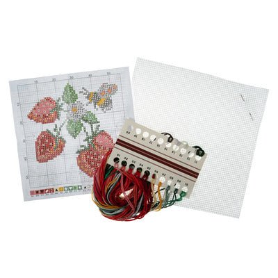Trimits Mini Counted Cross Stitch Kit: Strawberries | Buy Online from The Home Crafters