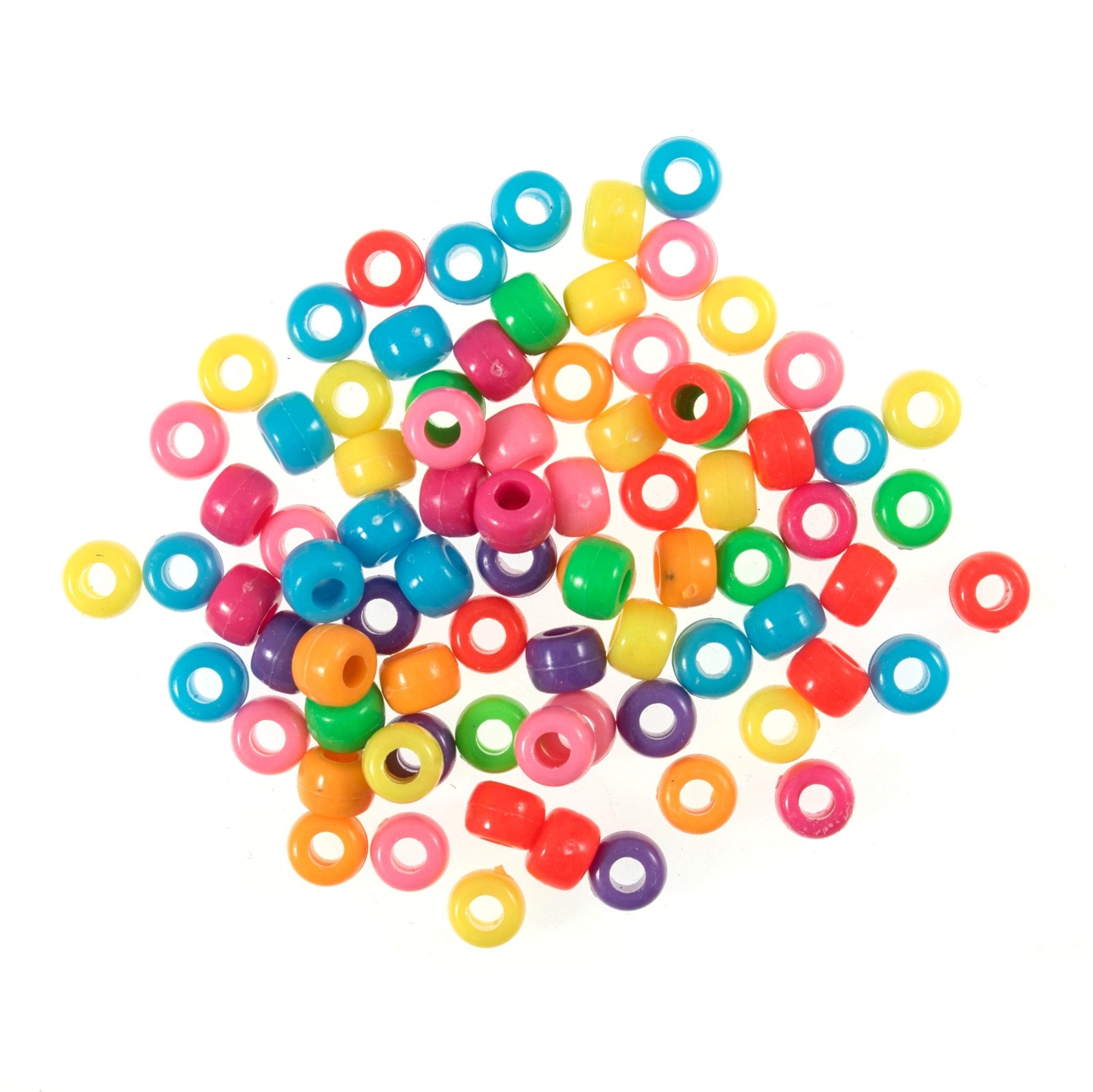 Trimits Plastic Round Crow Pony Beads: Multi Colour Pearl - 20g | Buy Online from The Home Crafters
