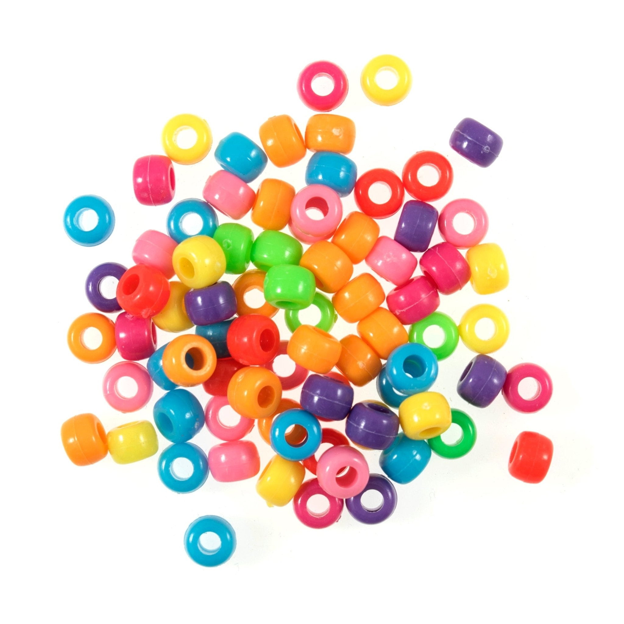 Trimits Plastic Round Crow Pony Beads: Multi Colour Solid - 20g | Buy Online from The Home Crafters