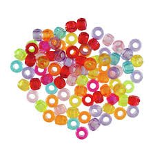 Trimits Plastic Round Crow Pony Beads: Multi Colour Translucent - 20g | Buy Online from The Home Crafters