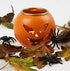 7cm Jack O'Lantern Pumpkin Tea Light Candle Holder - each | Buy Online from The Home Crafters