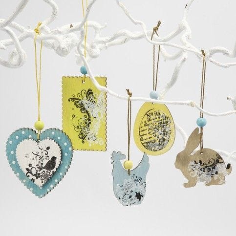 Festive Easter Wooden Hanging Shape - 6cm