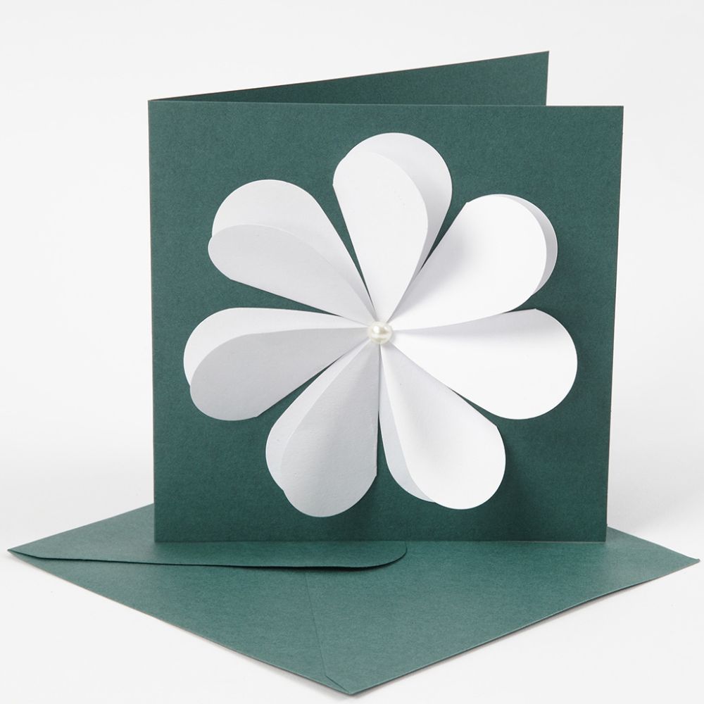 Coloured Blank Cards with Envelopes: 15x15cm - 4pk | Buy Online from The Home Crafters