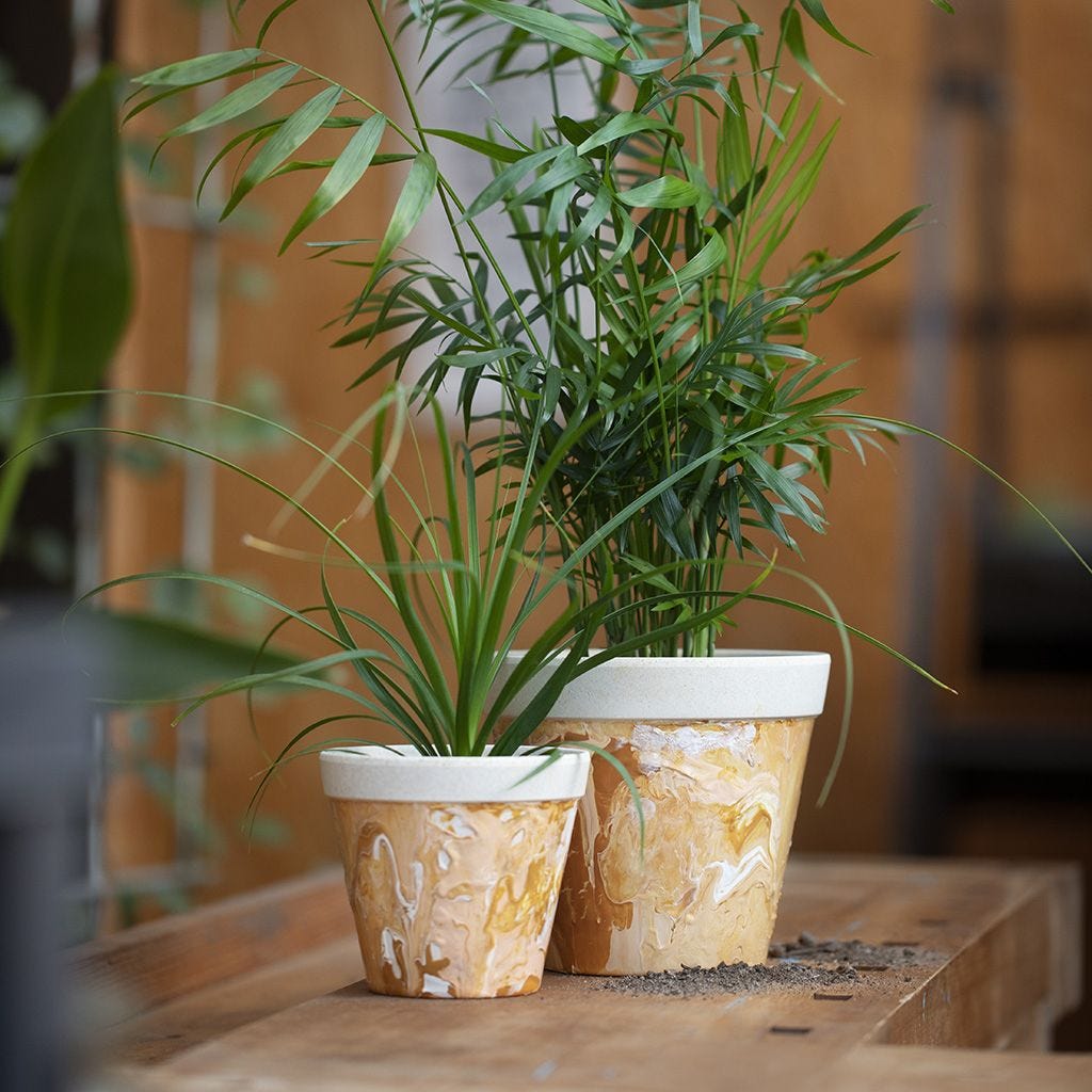 Medium Bamboo Fiber Flower Pot