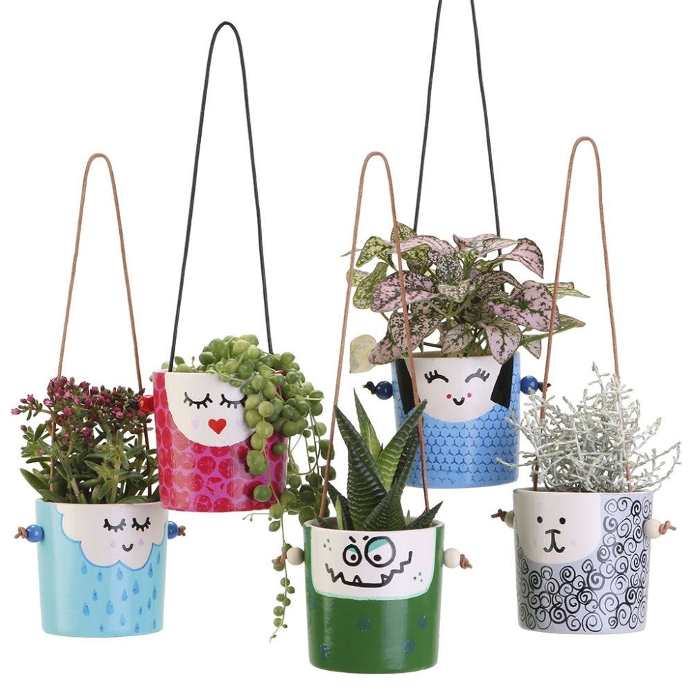 Ceramic Flower Pot Jar with Hanging Holes
