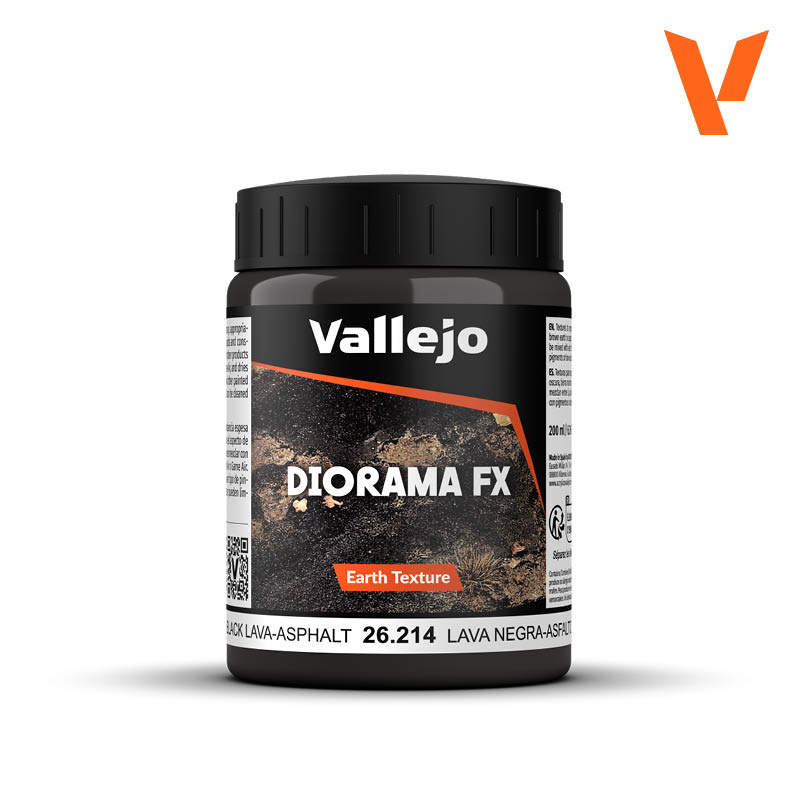 Vallejo 200ml Diorama FX - Earth Texture: Black Lava Asphalt