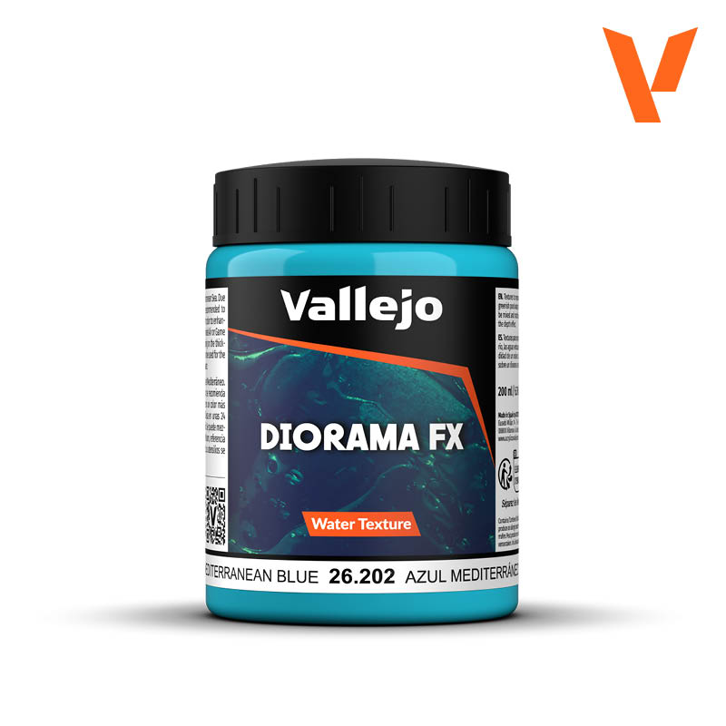 Vallejo 200ml Diorama FX: Water Texture - Mediterranean Blue