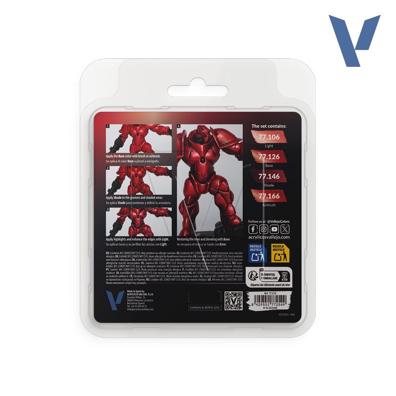 Vallejo TMM Paint Set - Ruby Red (4 Colours) | Buy Online from The Home Crafters