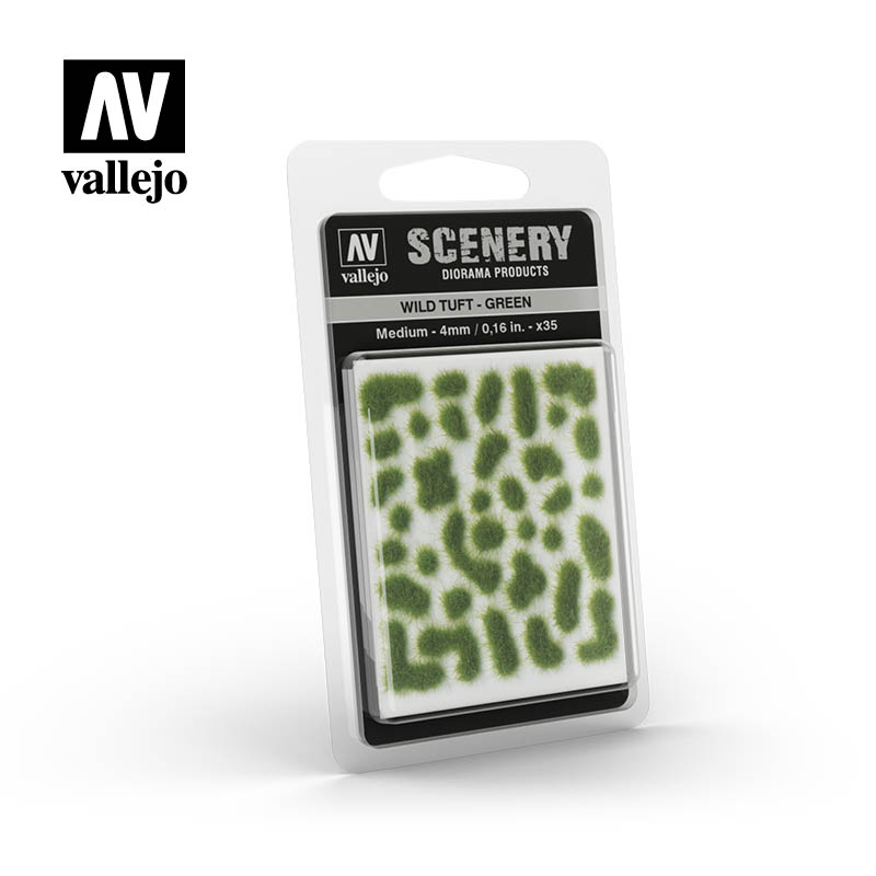 Vallejo Scenery: Wild Tuft - Green 4mm