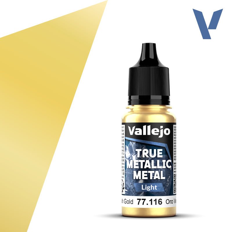 Vallejo TMM Light 116 - 18ml Greenish Gold | Buy Online from The Home Crafters
