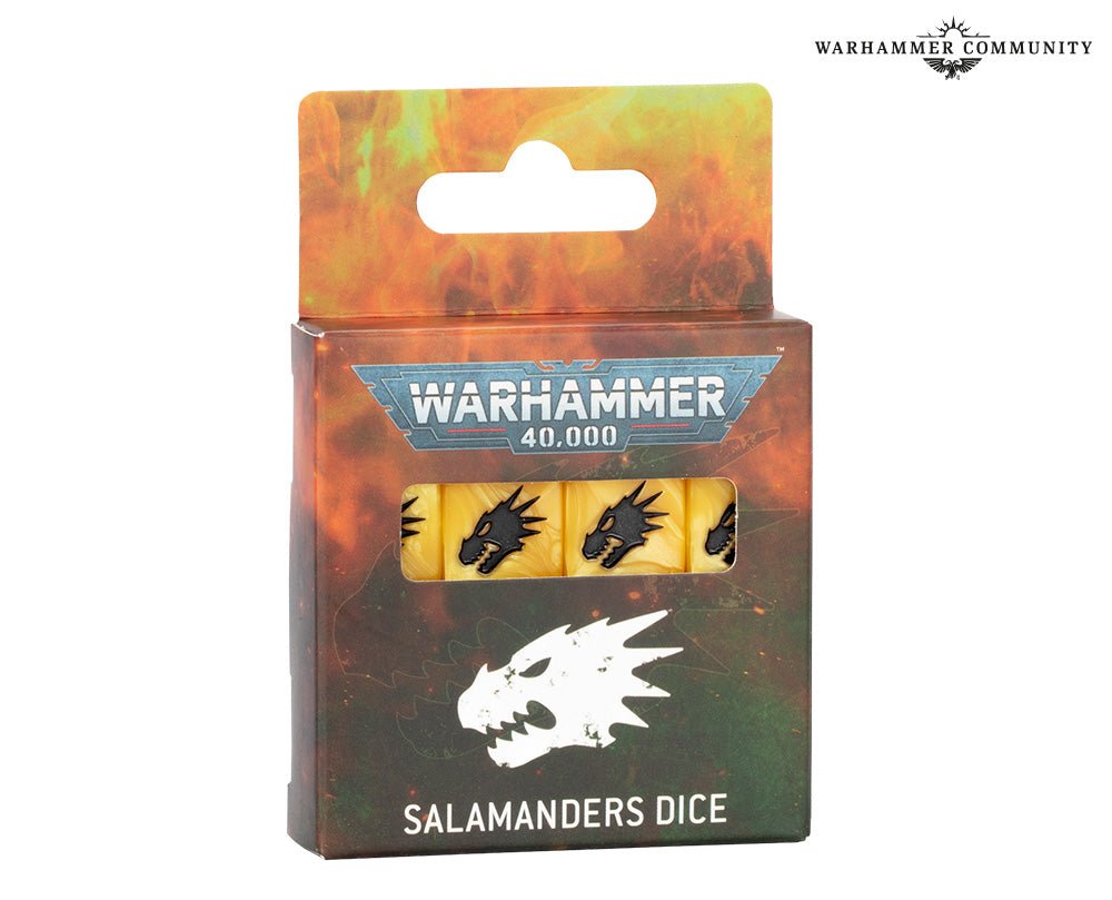 Warhammer 40000: Salamanders Dice | Buy Online from The Home Crafters