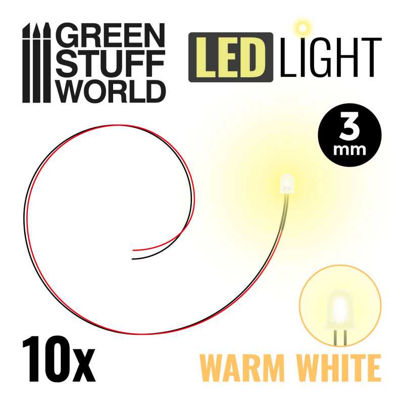 Green Stuff World: 3mm LED Lights for Dioramas - 10pc | Buy Online from The Home Crafters