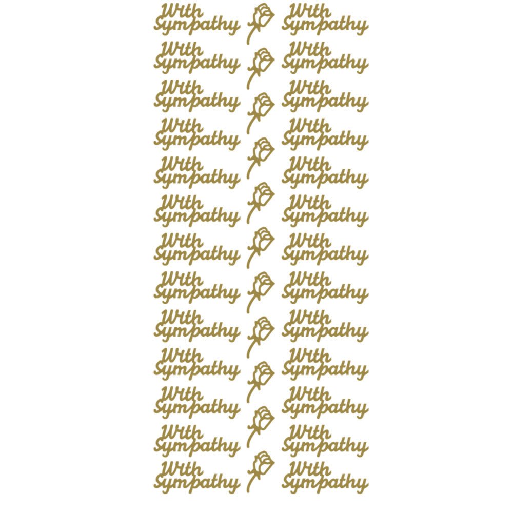 With Sympathy Peeloff Stickers | Buy Online from The Home Crafters