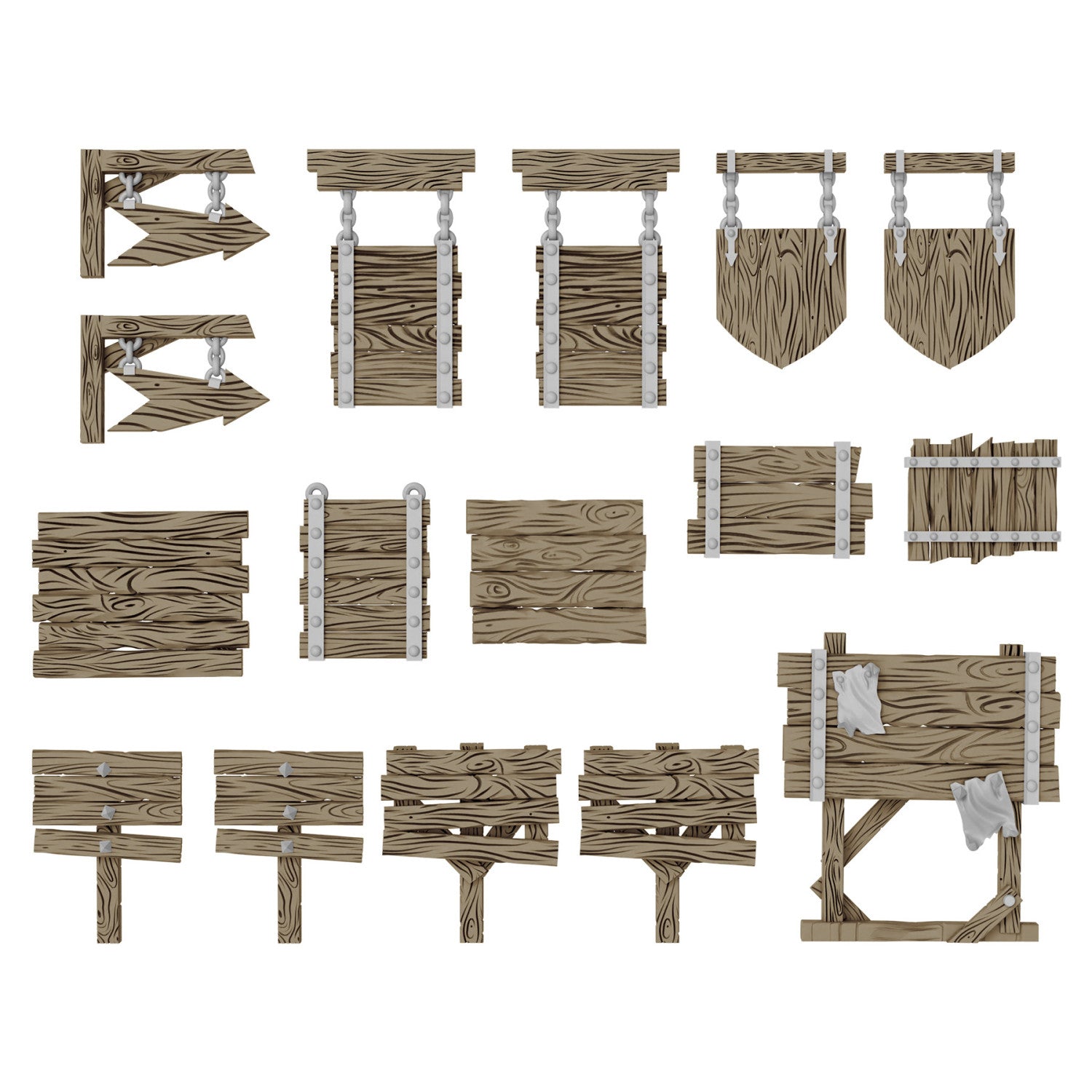 Resin Bits: Dungeons & Fantasy - 1:48-1:35 Wood Signs - 16pc | Buy Online from The Home Crafters