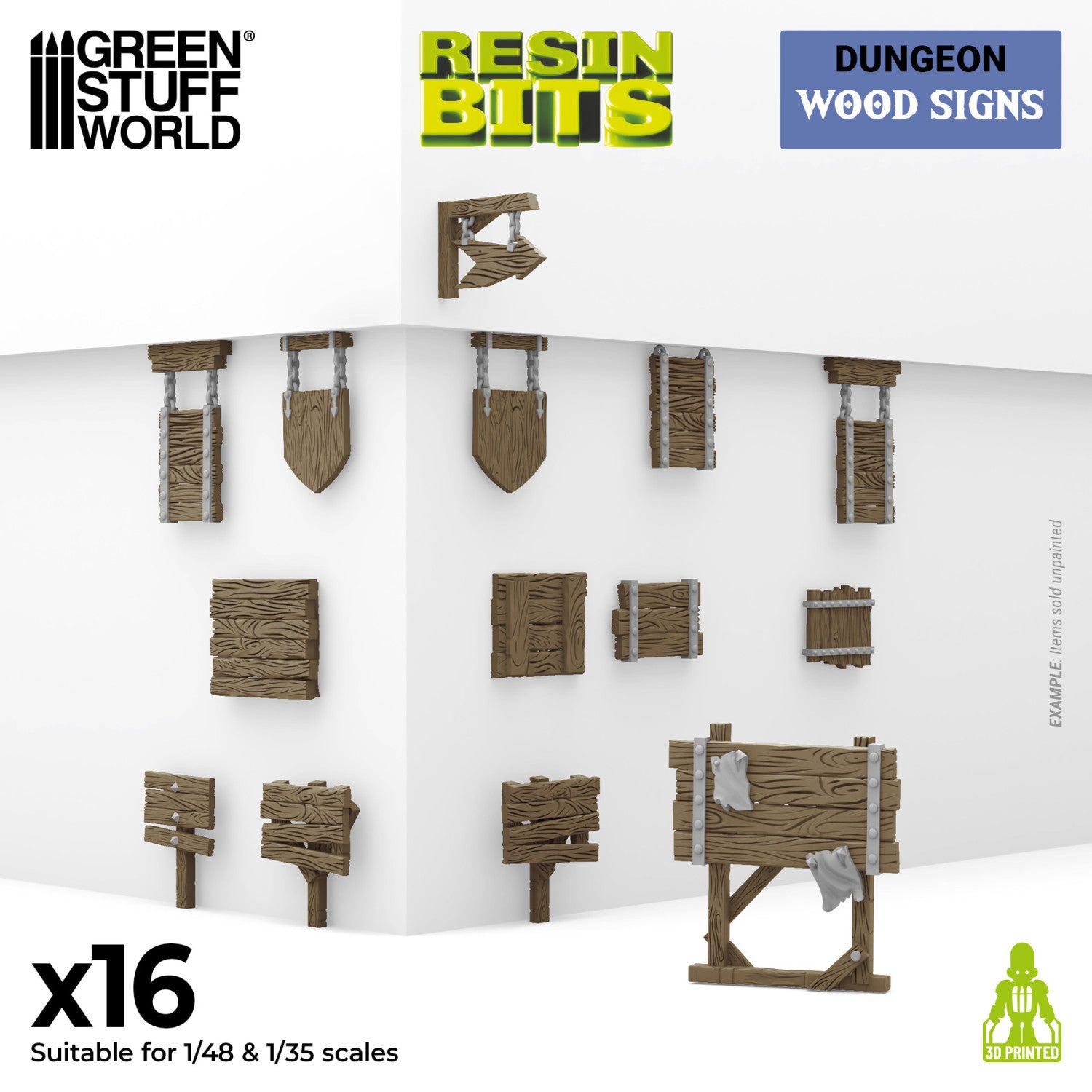 Resin Bits: Dungeons & Fantasy - 1:48-1:35 Wood Signs - 16pc | Buy Online from The Home Crafters