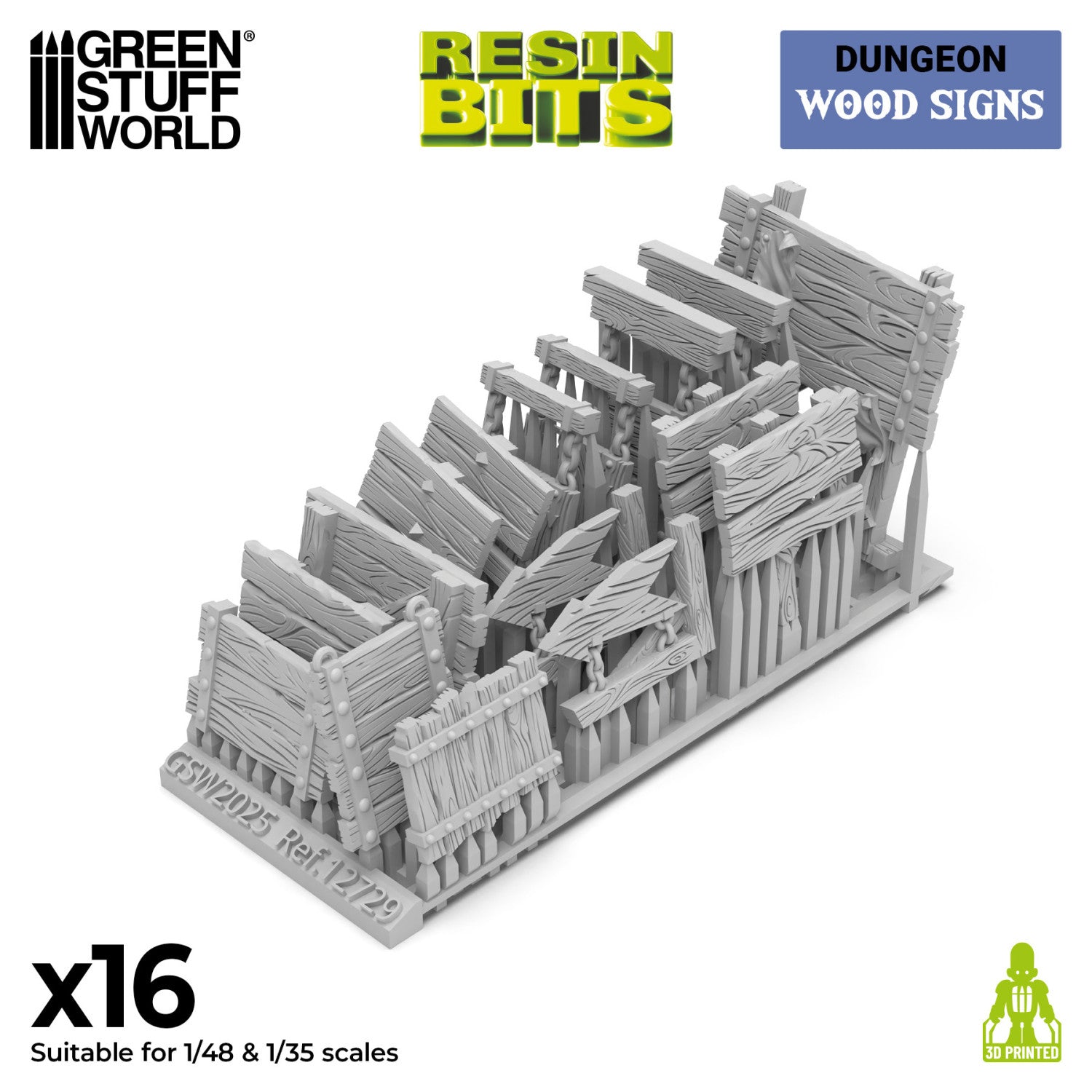 Resin Bits: Dungeons & Fantasy - 1:48-1:35 Wood Signs - 16pc | Buy Online from The Home Crafters
