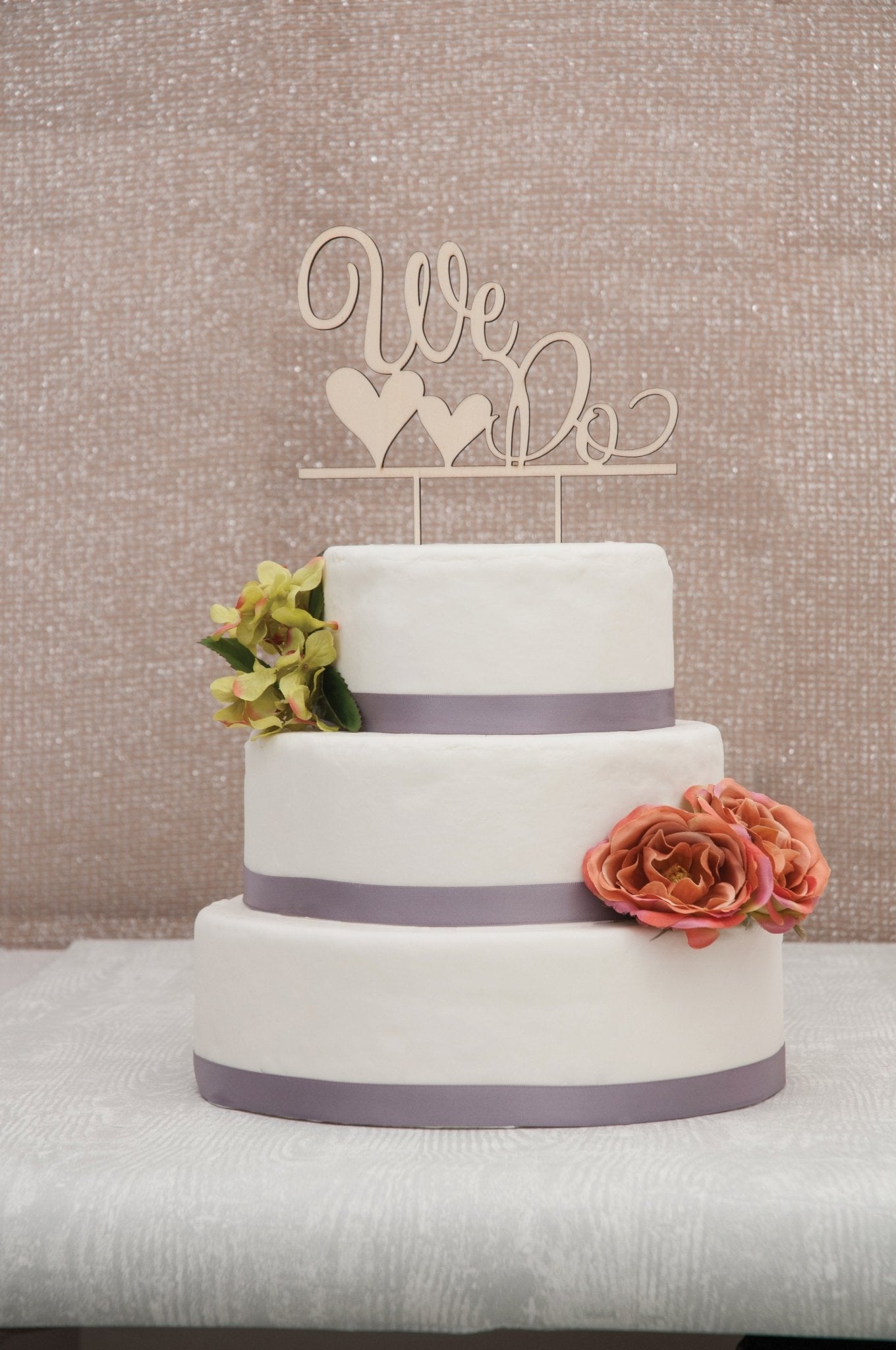 Wooden Table Decoration Wedding Cake Topper - We Do | Buy Online from The Home Crafters