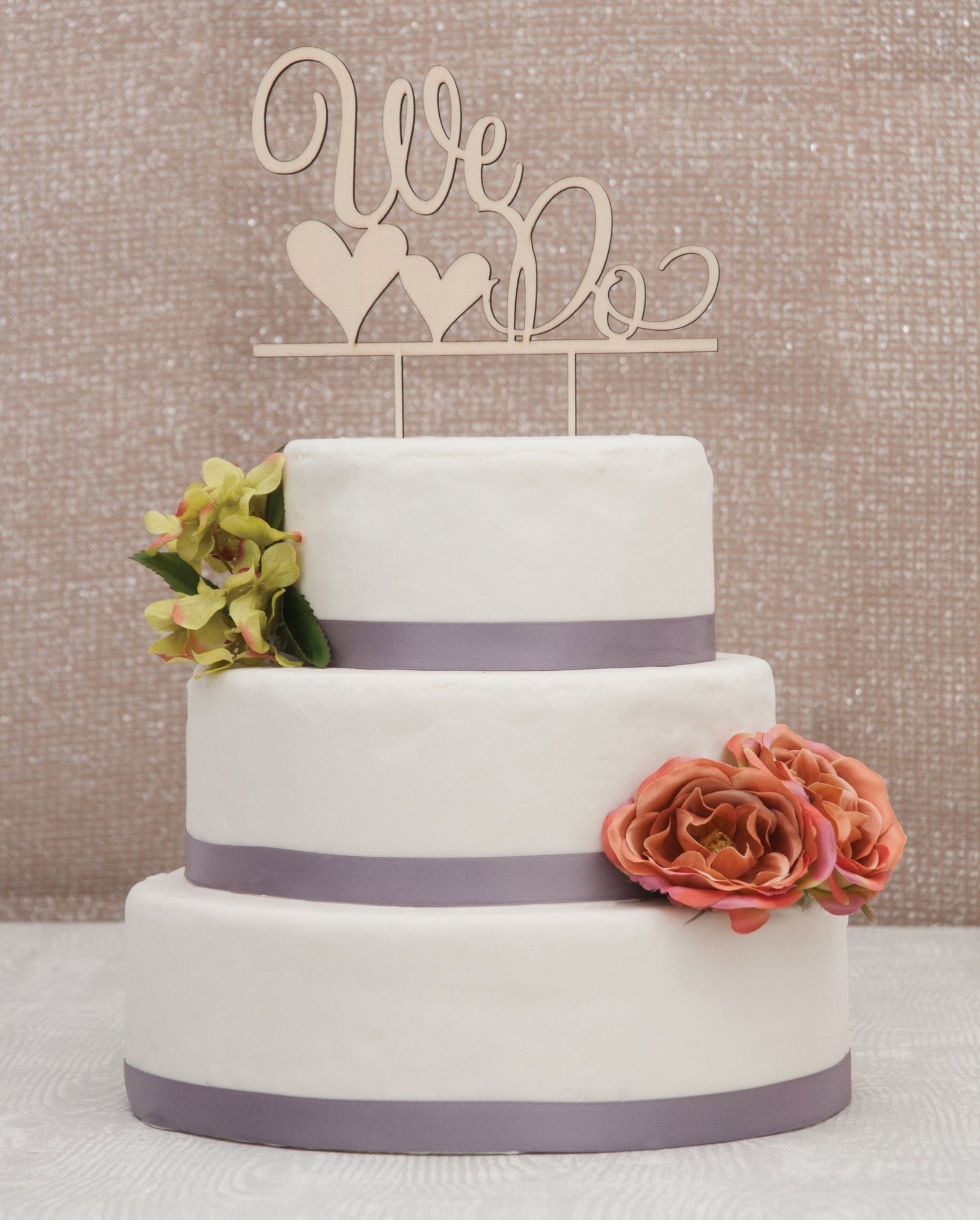 Wooden Table Decoration Wedding Cake Topper - We Do | Buy Online from The Home Crafters