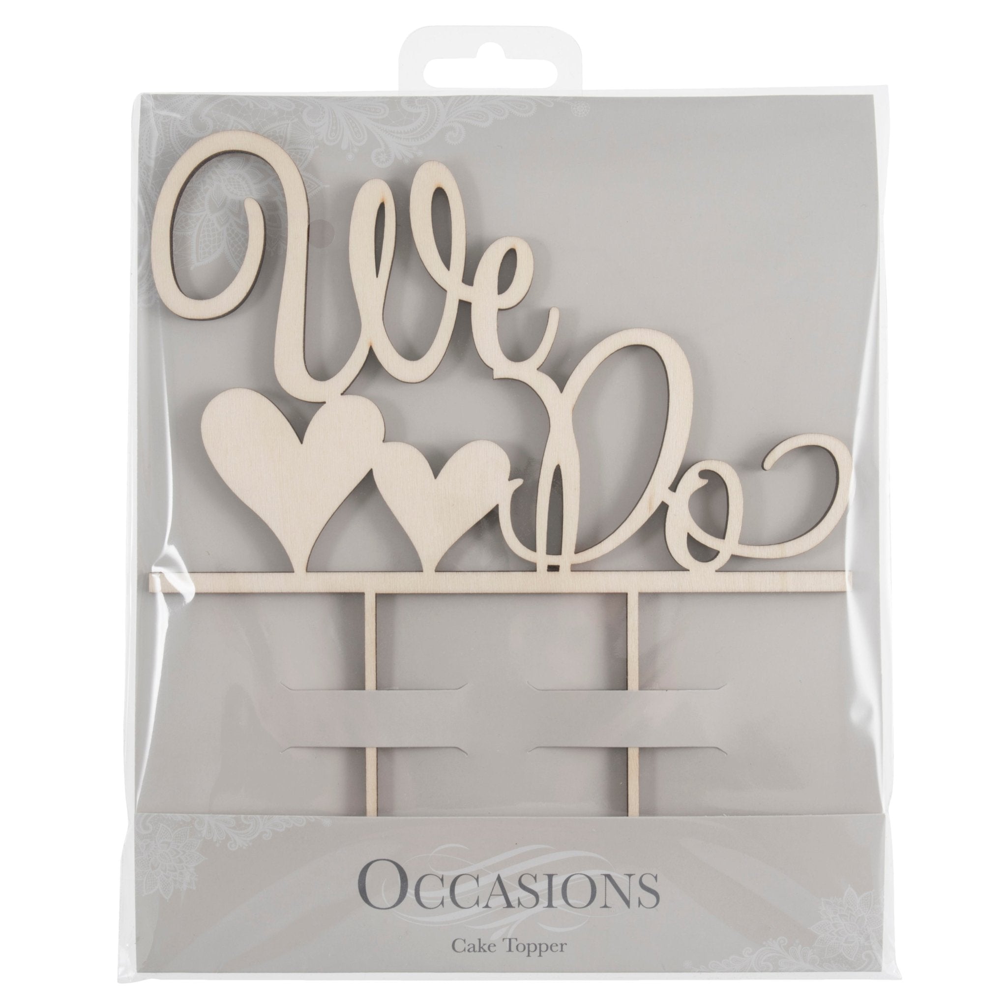 Wooden Table Decoration Wedding Cake Topper - We Do | Buy Online from The Home Crafters