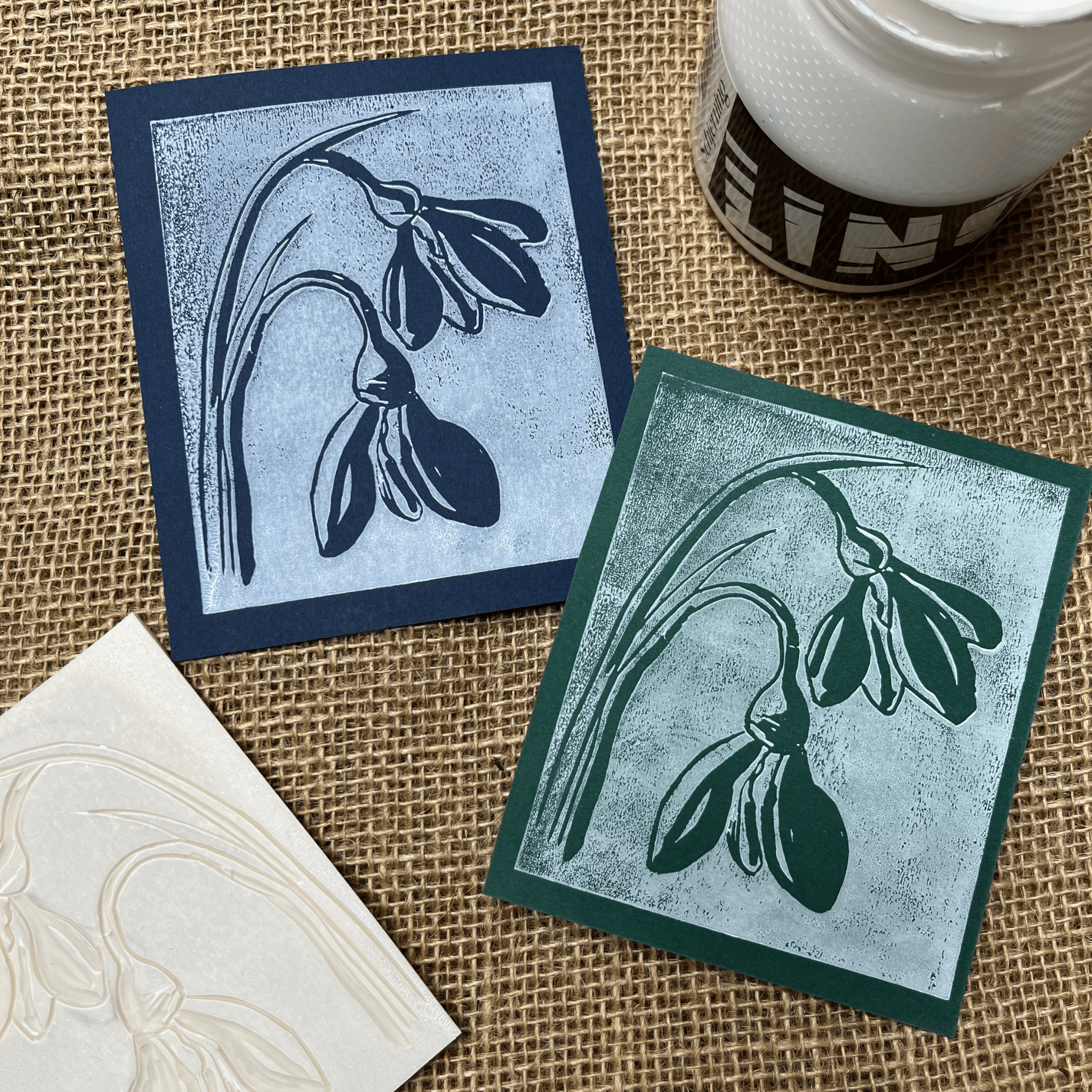 Art for Adults: Lino Printing Snowdrops Saturday 28th February - 10am | Buy Online from The Home Crafters