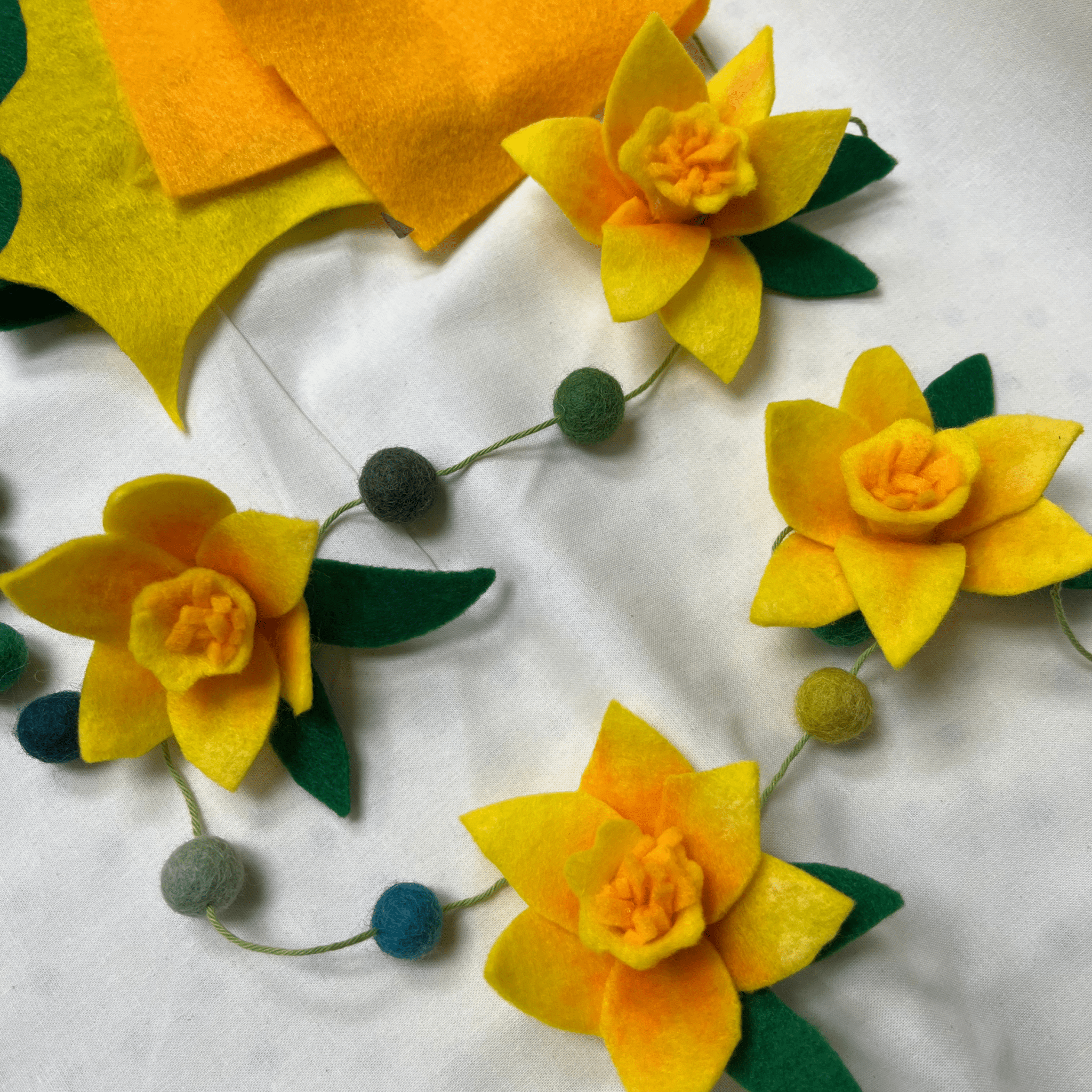 Craft for Adults: Daffodil Felt Garland Saturday 7th March - 10am | Buy Online from The Home Crafters
