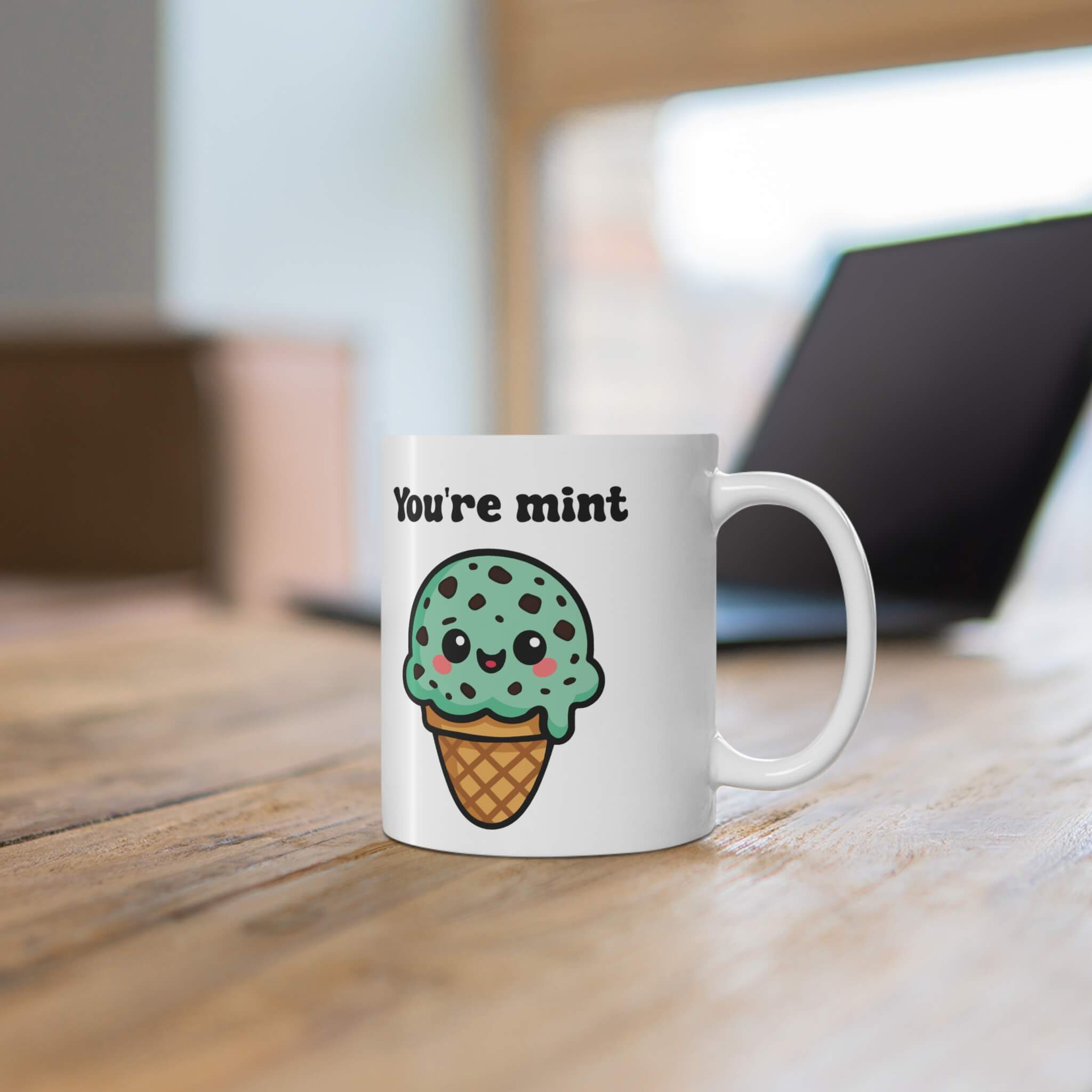You're Mint – Kawaii Mint Choc Chip Mug | Buy Online from The Home Crafters