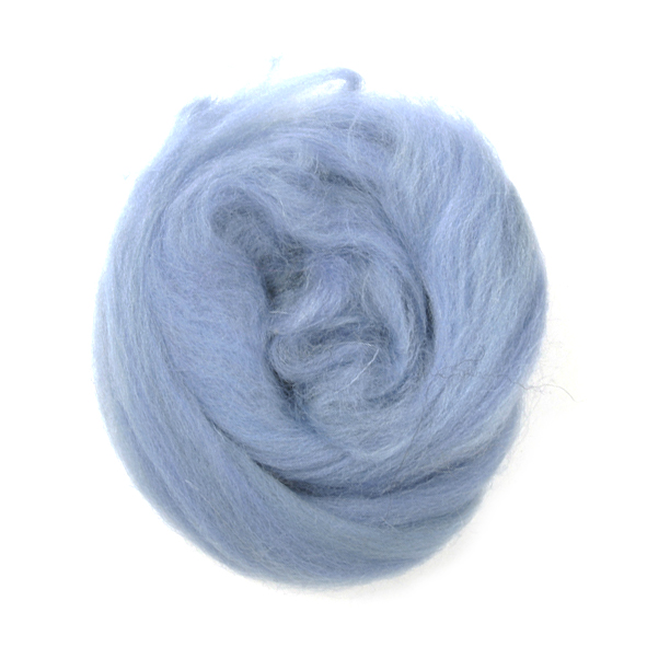 Natural Wool Roving: 10g: Light Blue