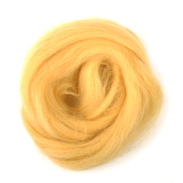 Natural Wool Roving: 10g: Yellow
