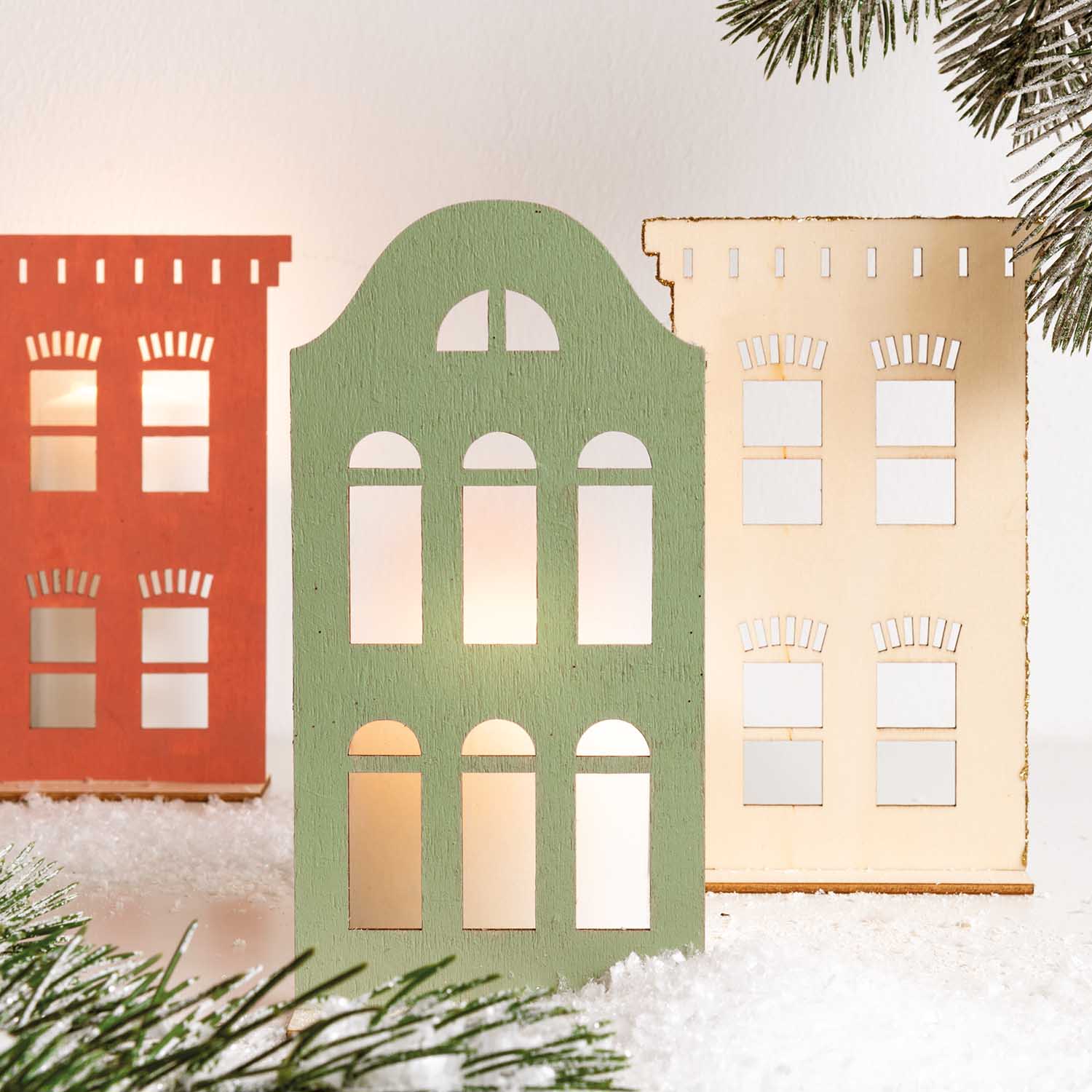 Christmas Woodcraft Decoration Set - Historical Houses