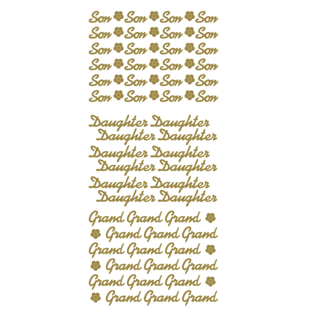 Son, Daughter, Grandchild Peeloff Stickers