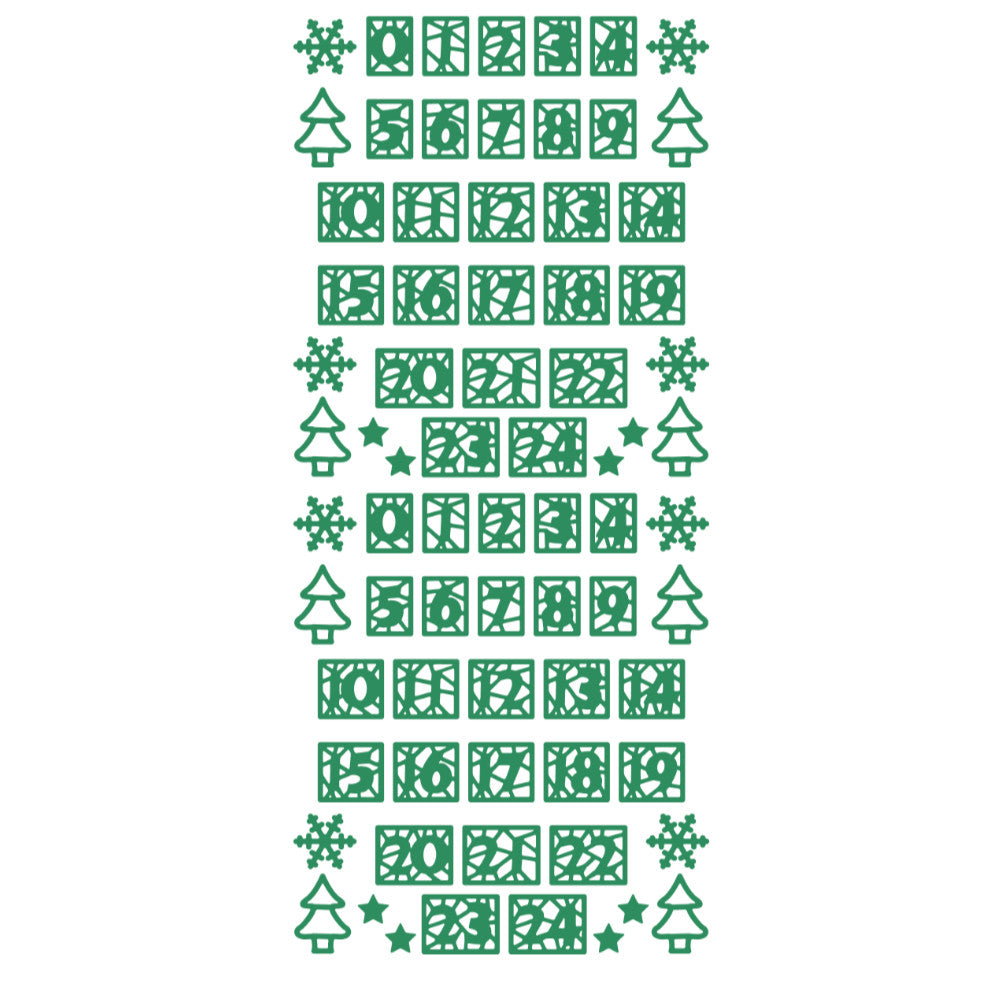 Christmas Advent Number Peeloff Stickers - Mirror Finish
