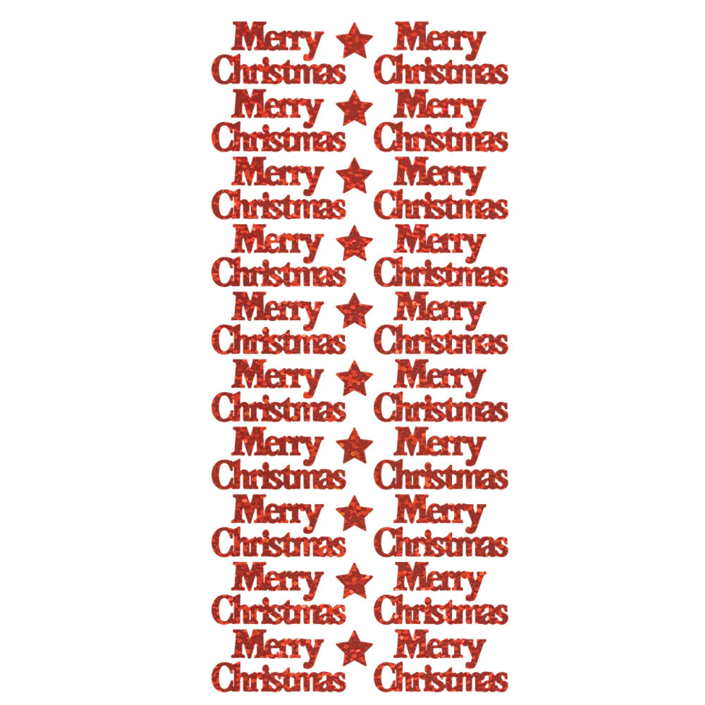 Merry Christmas Peeloff Stickers - Holographic