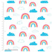100% Cotton Fabric - Rainbows & Clouds - 43' | Buy Online from The Home Crafters