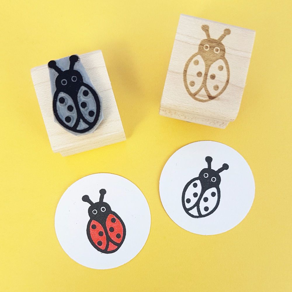 Skull & Cross Buns Mini Artisan Rubber Stamp - Ladybird