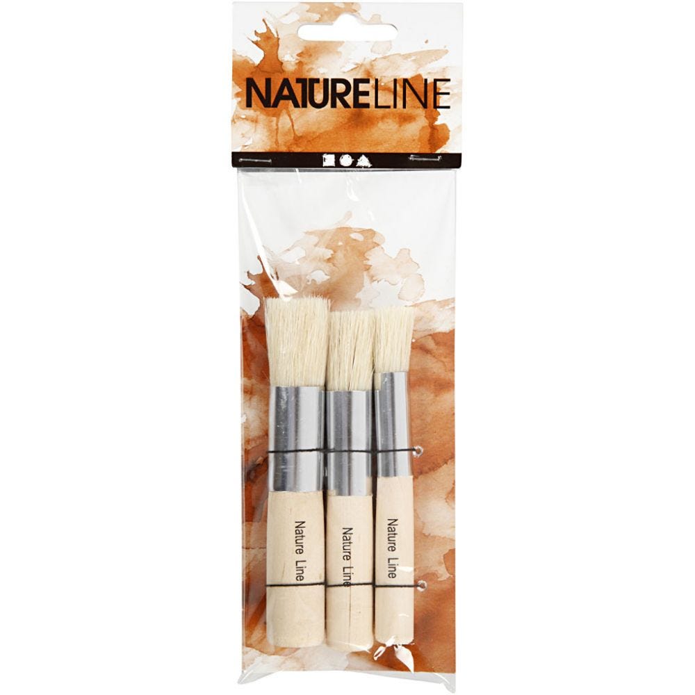Nature Line Stencil Brushes - 3pk