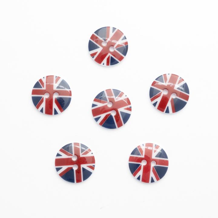 18mm Two Hole Buttons - Union Jack | Buy Online from The Home Crafters