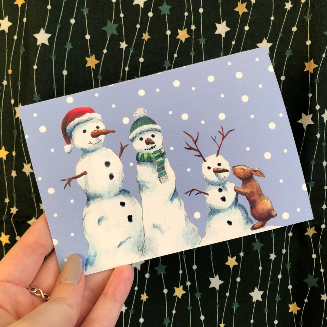 Handmade Christmas Card - Snowmen