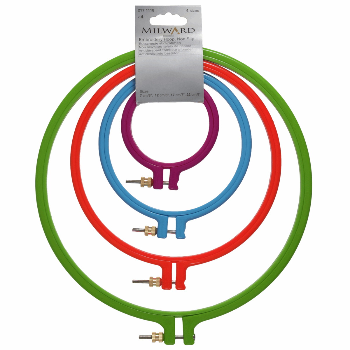 Milward Non Slip Embroidery Hoop Set: 3 - 9in