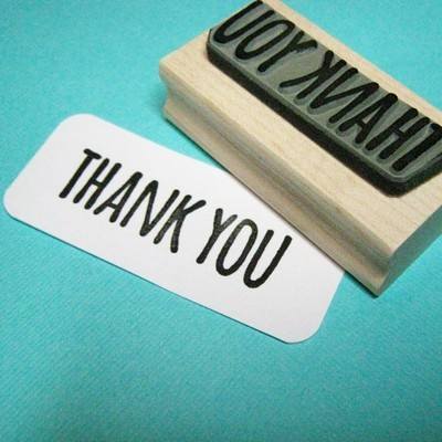 Skull & Cross Buns Artisan Rubber Stamp - Thank You Skinny